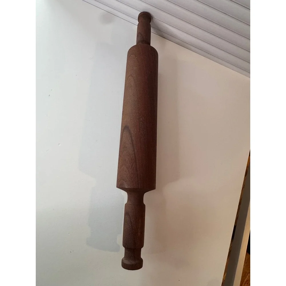 VTG Solid Hardwood Rolling‎ Pin One Piece Heavy Artisan Turned Wood Baker Tool